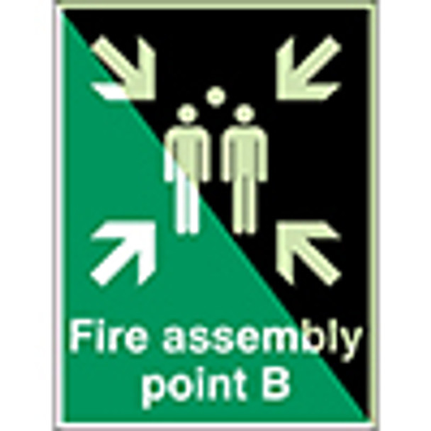 Glow-in-the-dark safety sign - Fire assembly point B