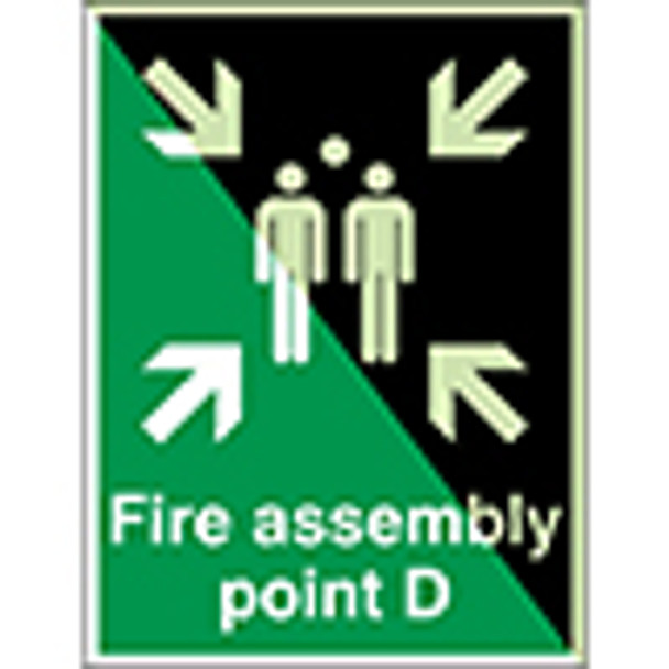 Glow-in-the-dark safety sign - Fire assembly point D