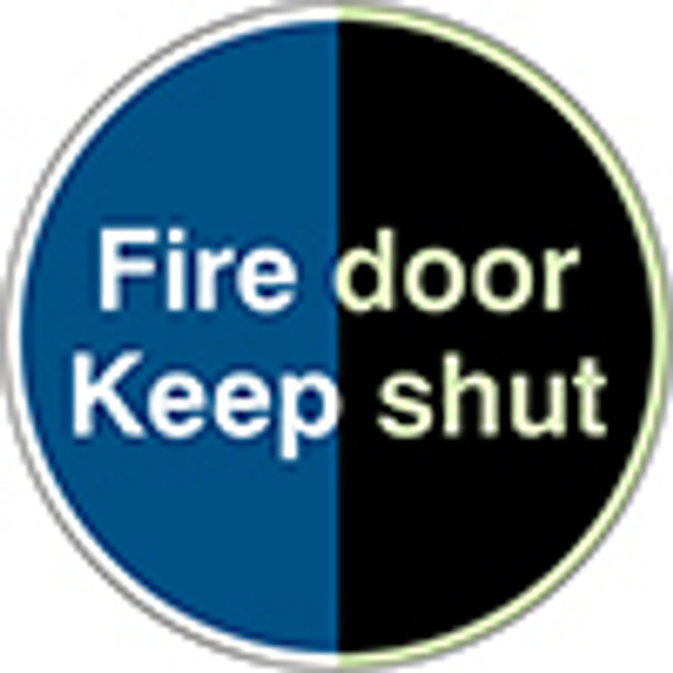 Glow-in-the-dark safety sign - Fire door keep shut