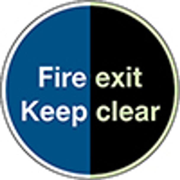 Glow-in-the-dark safety sign - Fire exit Keep clear