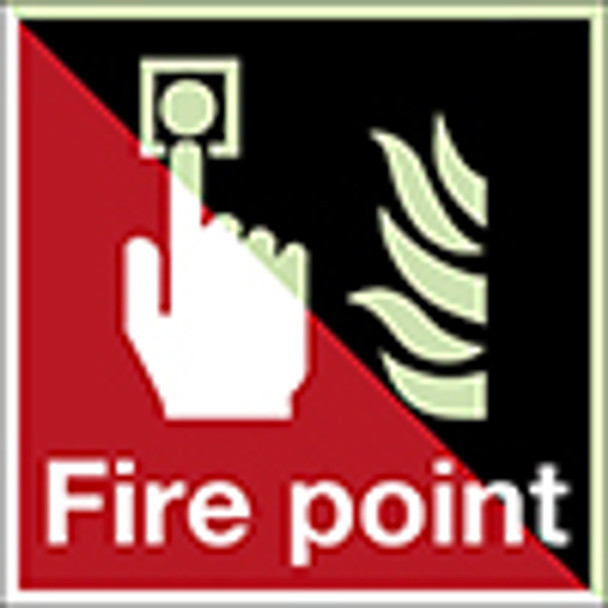 Glow-in-the-dark safety sign - Fire point