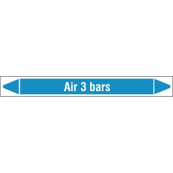 Individual linerless Pipe Markers on a Roll with die-cut arrowheads, without pictograms - Air - Air 3 bars