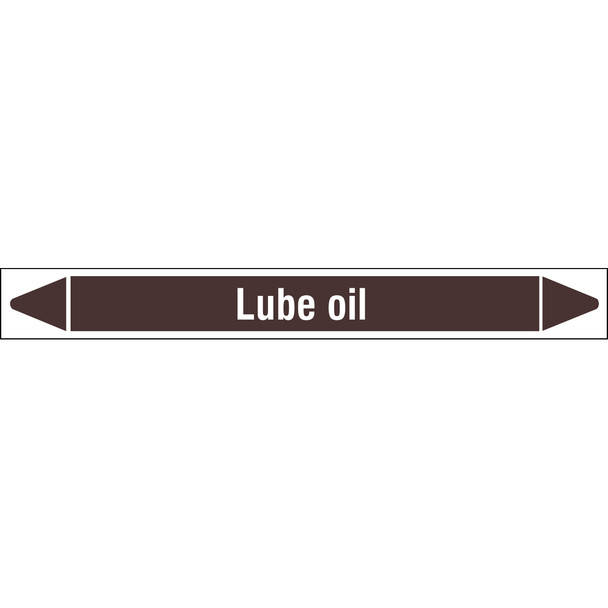 Individual linerless Pipe Markers on a Roll with die-cut arrowheads, without pictograms - Flammable/Non-Flammable Liquids/Oils - Lube oil