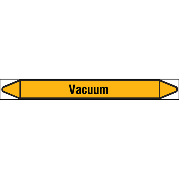 Individual linerless Pipe Markers on a Roll with die-cut arrowheads, without pictograms - Gas - Vacuum