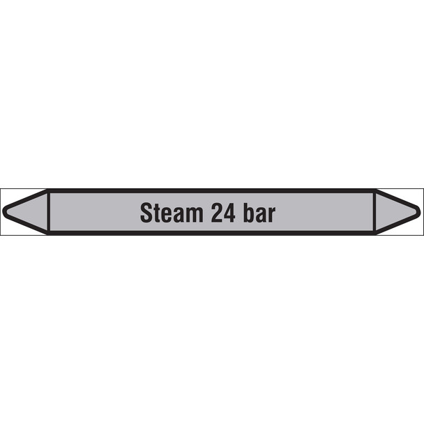 Individual linerless Pipe Markers on a Roll with die-cut arrowheads, without pictograms - Steam - Steam 24 bar