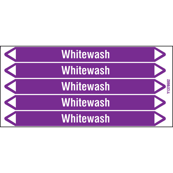 Individual Pipe Markers on a Card with die-cut arrowheads, without pictograms - Acids & Alkalis - Whitewash