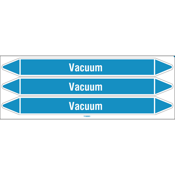 Individual Pipe Markers on a Card with die-cut arrowheads, without pictograms - Air - Vacuum