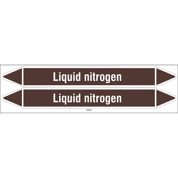 Individual Pipe Markers on a Card with die-cut arrowheads, without pictograms - Flammable/Non Flammable Liquids/Oils - Liquid nitrogen