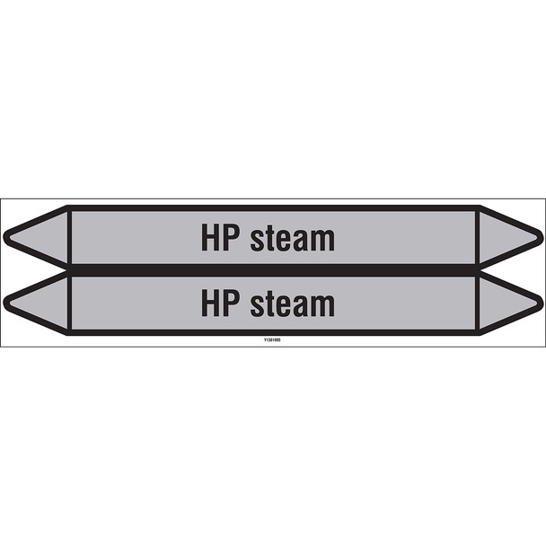 Individual Pipe Markers on a Card with die-cut arrowheads, without pictograms - Steam - HP steam
