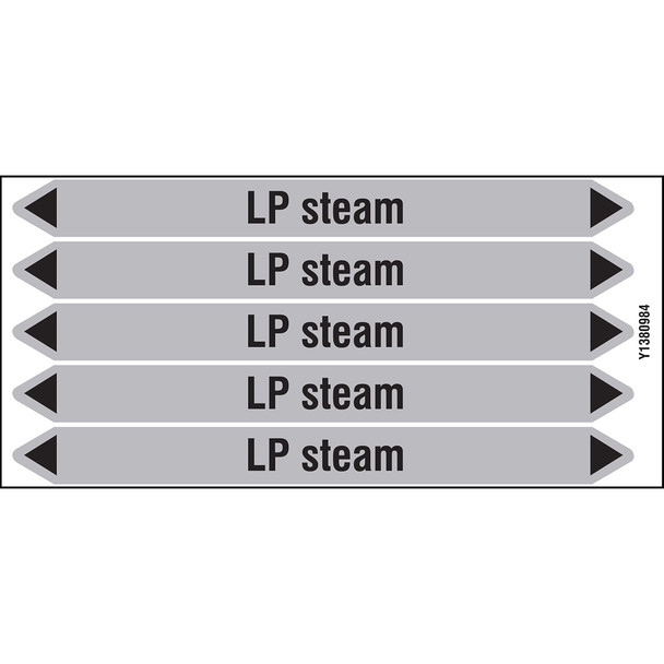 Individual Pipe Markers on a Card with die-cut arrowheads, without pictograms - Steam - LP steam