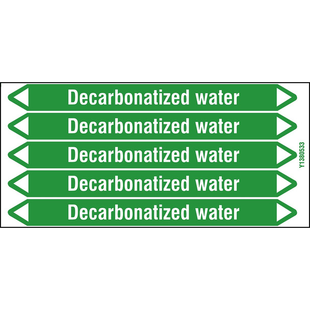 Individual Pipe Markers on a Card with die-cut arrowheads, without pictograms - Water - Decarbonatized water