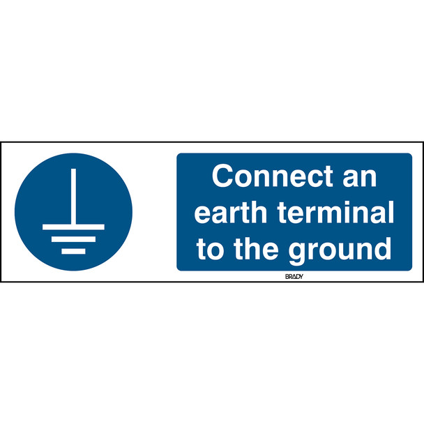ISO 7010 Sign - Connect an earth terminal to the ground - Connect an earth terminal to the ground