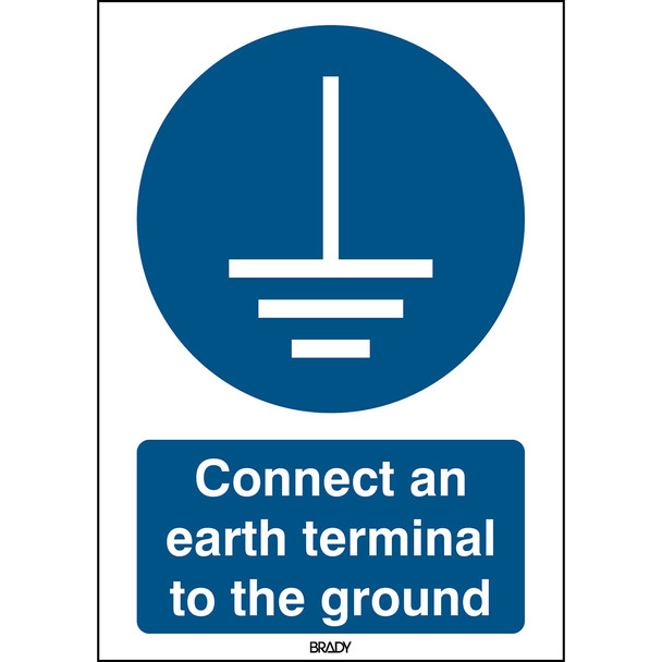 ISO 7010 Sign - Connect an earth terminal to the ground - Connect an earth terminal to the ground
