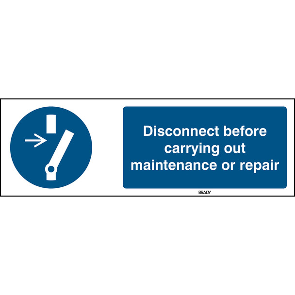 ISO 7010 Sign - Disconnect before carrying out maintenance or repair - Disconnect before carrying out maintenance or repair