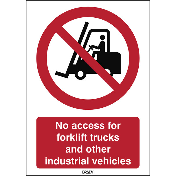 ISO 7010 Sign - No access for fork lift trucks and other industrial vehicles - No access for fork lift trucks and other industrial vehicles