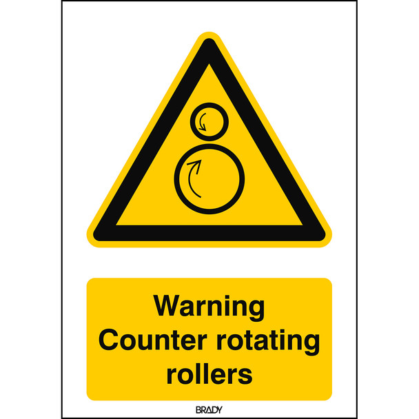 ISO 7010 Sign - Warning: counter rotating rollers