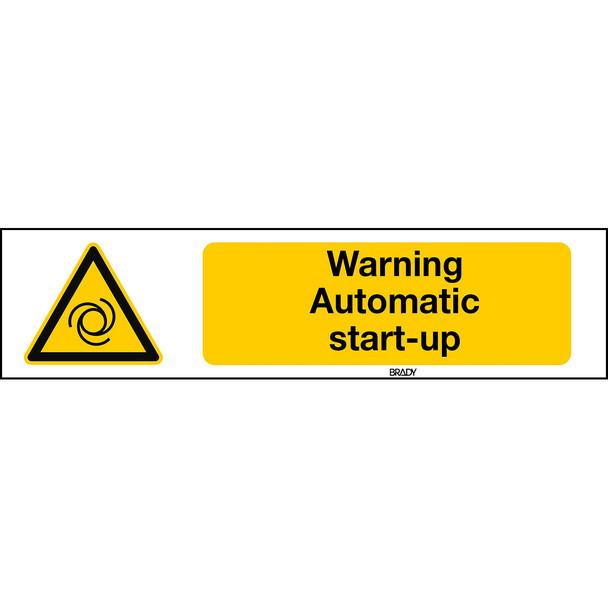 ISO 7010 Sign - Warning; Automatic start-up