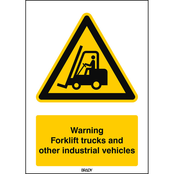 ISO 7010 Sign - Warning; Fork lift trucks and other industrial vehicles