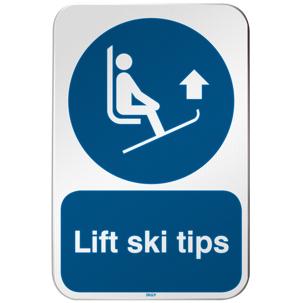 ISO Safety Sign - Lift ski tips