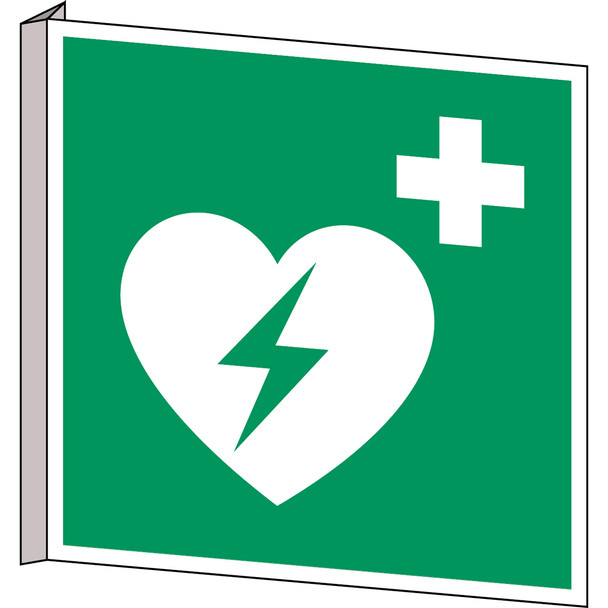 ISO Safety Sign - Automated external heart defibrillator