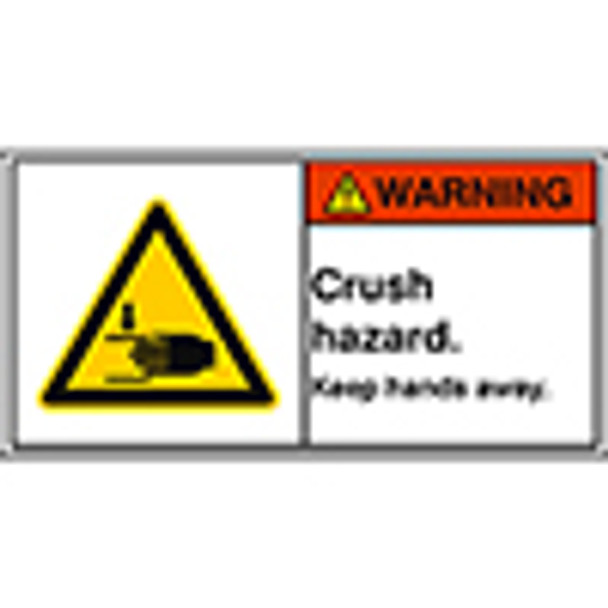 ISO Safety Sign - Crush hazard. Keep hands away.