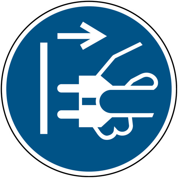 ISO Safety Sign - Disconnect mains plug from electrical outlet