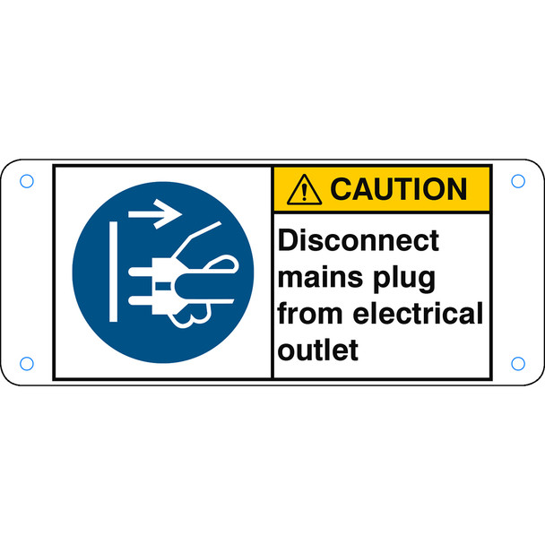 ISO Safety Sign - Disconnect mains plug from electrical outlet