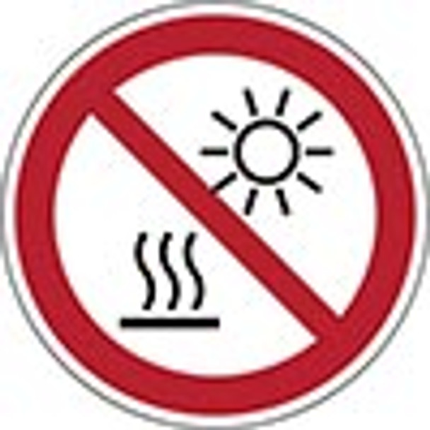 ISO Safety Sign - Do not expose to direct sunlight or hot surface