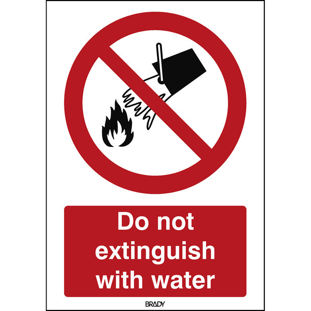 ISO Safety Sign - Do not extinguish with water