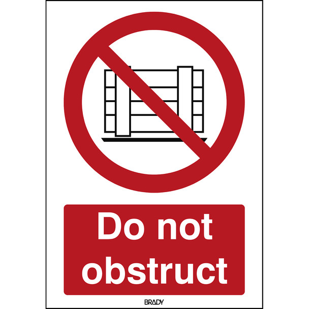 ISO Safety Sign - Do not obstruct