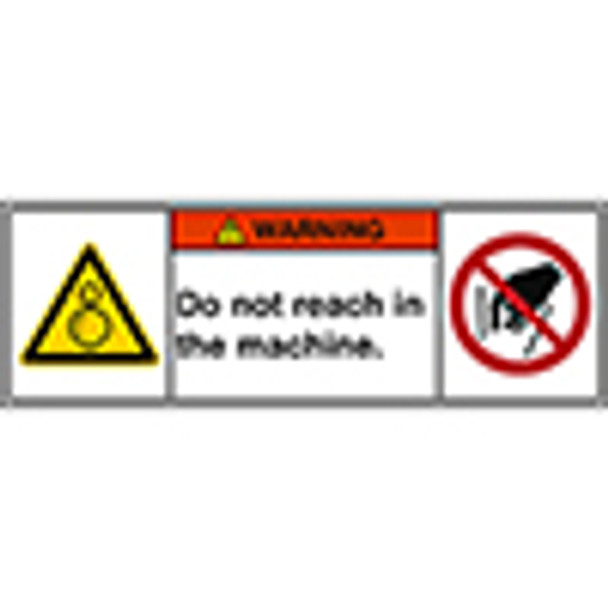 ISO Safety Sign - Do not reach in the machine.