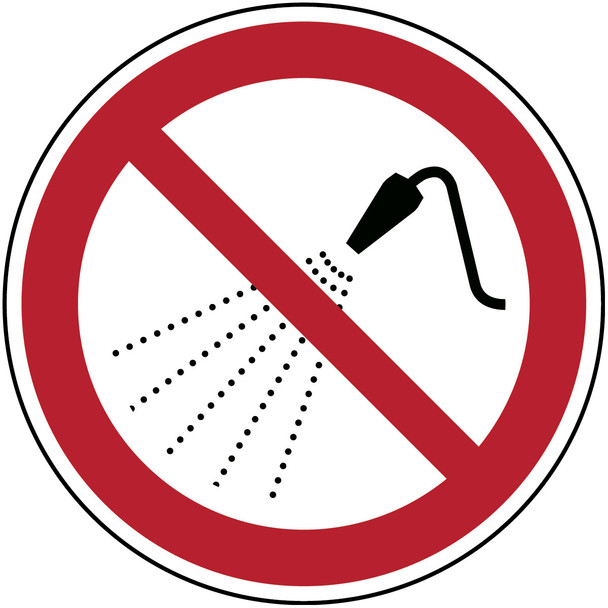 ISO Safety Sign - Do not spray with water