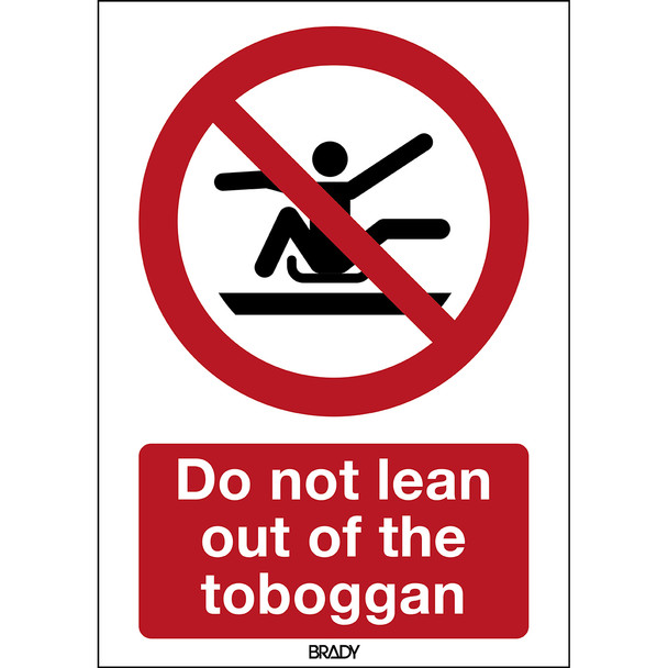 ISO Safety Sign - Do not stretch out of toboggan