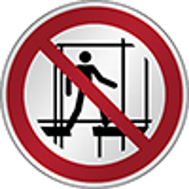 ISO Safety Sign - Do not use this incomplete scaffold