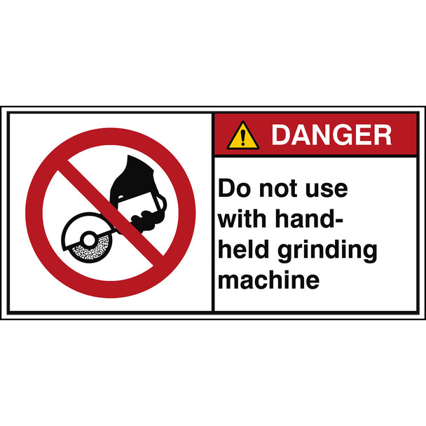 ISO Safety Sign - Do not use with hand-held grinding machine