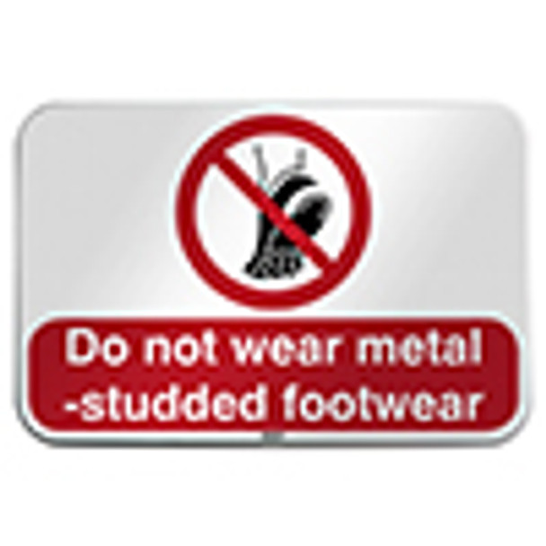 ISO Safety Sign - Do not wear metal-studded footwear