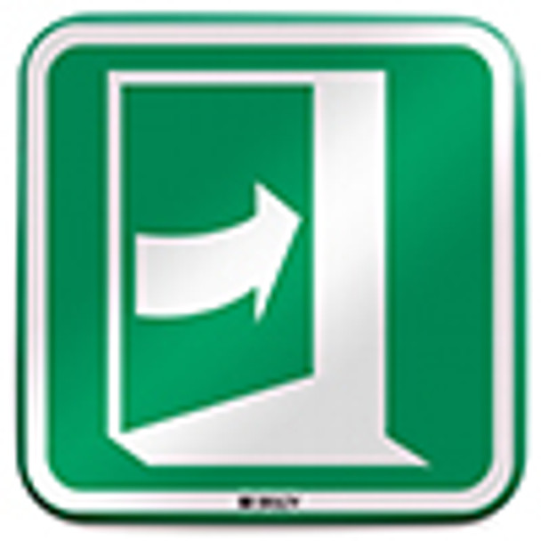 ISO Safety Sign - Door opens by pushing on the right-hand side