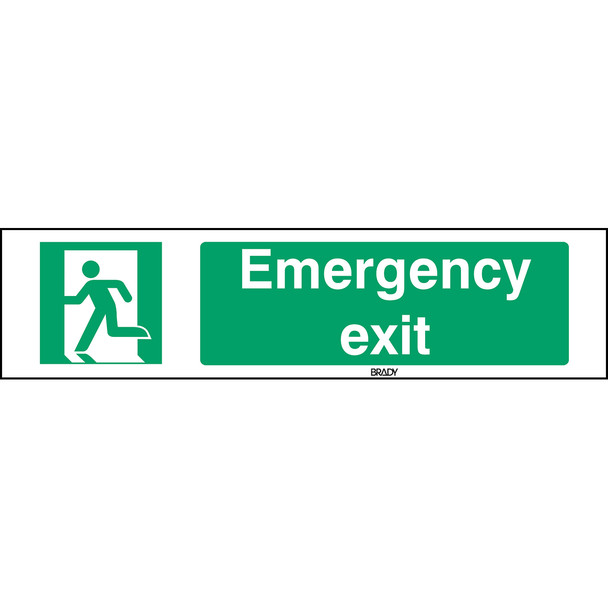 ISO Safety Sign - Emergency exit (left) - Emergency & First Aid exit