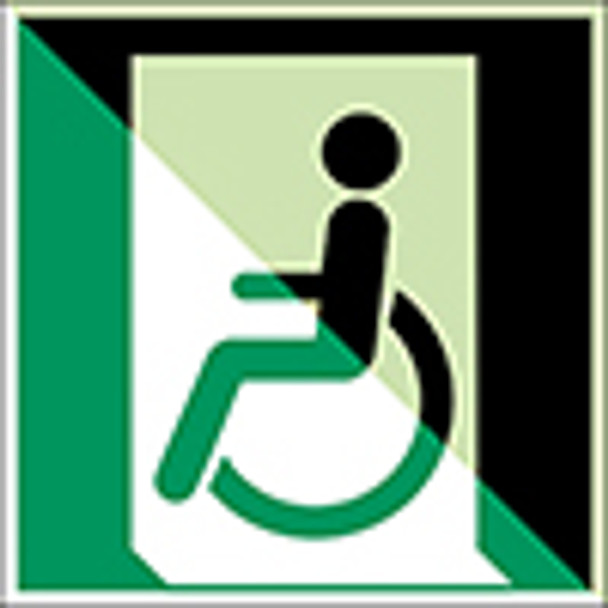 ISO Safety Sign - Emergency exit for people unable to walk or with walking impairment (left)