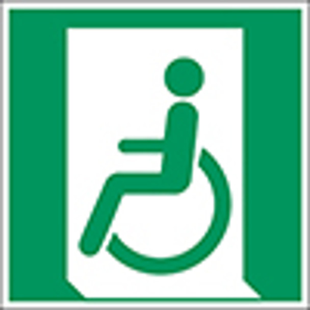 ISO Safety Sign - Emergency exit for people unable to walk or with walking impairment (left)