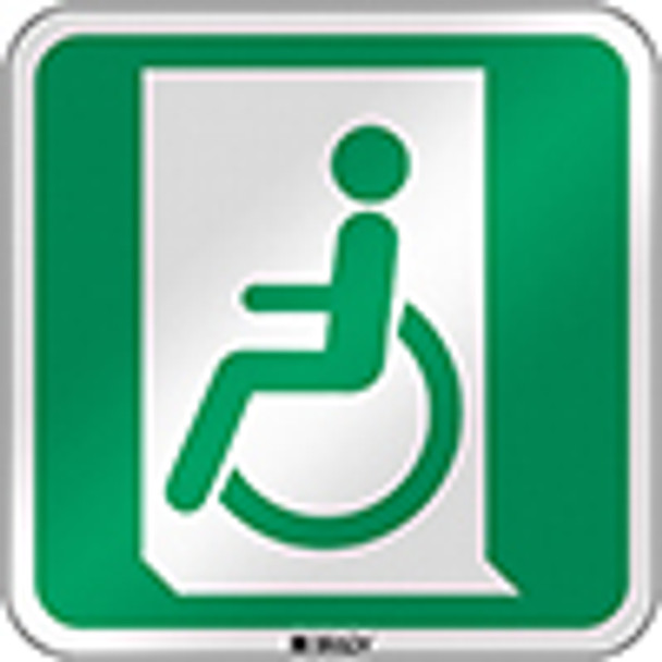 ISO Safety Sign - Emergency exit for people unable to walk or with walking impairment (left)