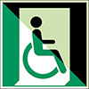 ISO Safety Sign - Emergency exit for people unable to walk or with walking impairment (right)