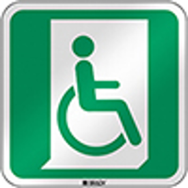 ISO Safety Sign - Emergency exit for people unable to walk or with walking impairment (right)
