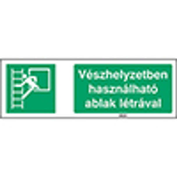 ISO Safety Sign - Emergency window with escape ladder