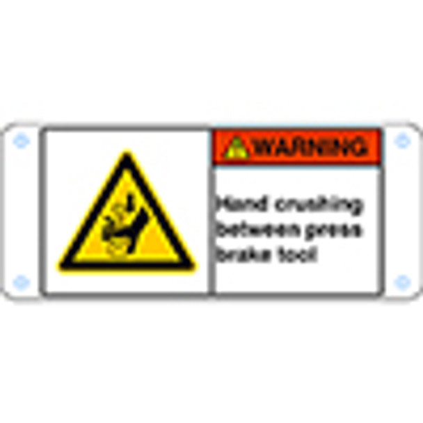 ISO Safety Sign - Hand crushing between press brake tool