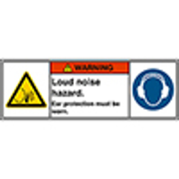 ISO Safety Sign - Loud noise hazard. Ear protection must be worn.