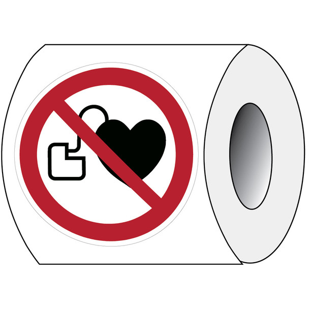 ISO Safety Sign - No access for people with active implanted cardiac devices