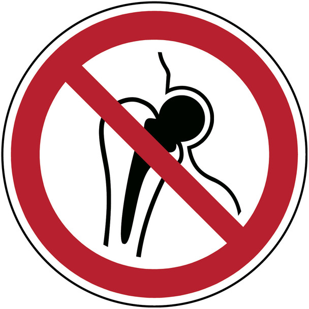 ISO Safety Sign - No access for persons with metallic implants