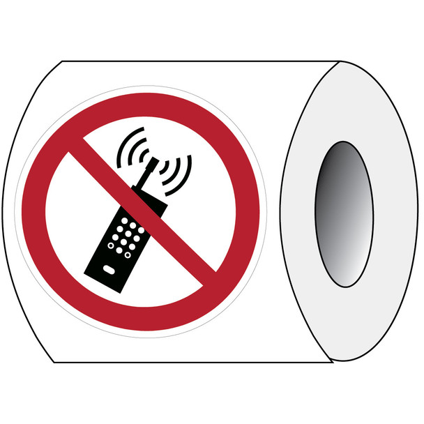 ISO Safety Sign - No activated mobile phones