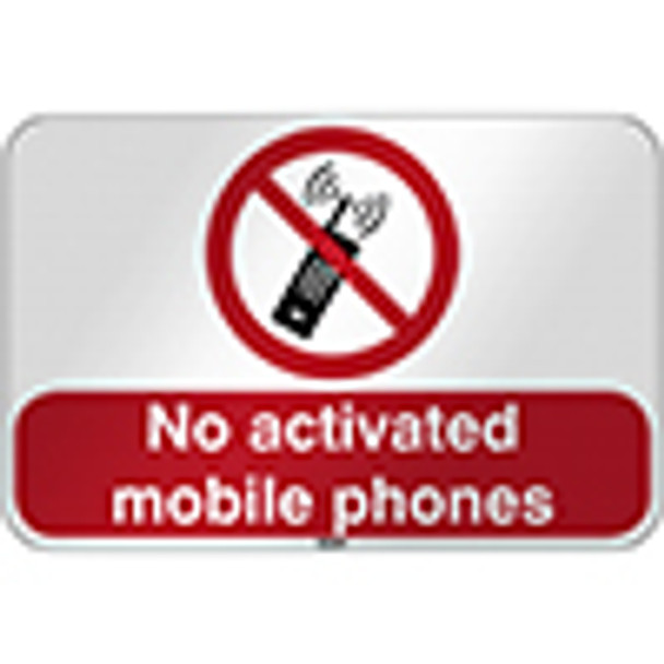 ISO Safety Sign - No activated mobile phones